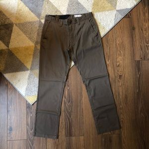 Volcom Brown Stretch Chino Khaki Pants NWOT